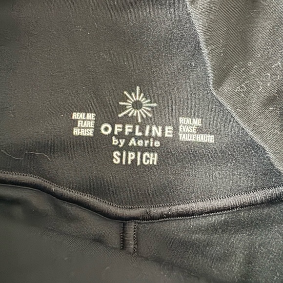 NWOT Aerie Crossover Black Flare Leggings - Picture 8 of 8